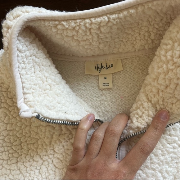 Style & co half zip Sherpa - Picture 2 of 3